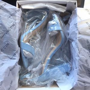 Light Blue “Boo’d Up Ankle Strap Heels” (size 6)